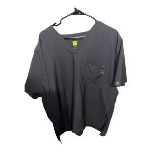 💜WonderWink NWOT Men's Dark Gray V-Neck Scrub Top